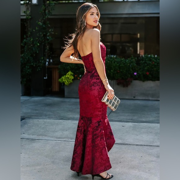 Strapless Embossed Gown - Picture 4 of 4